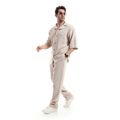 بنطال مريح بخصر مطاطي