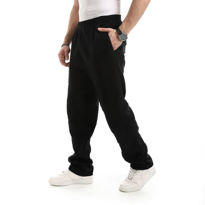 Plain White Elastic Waist Chic Pants