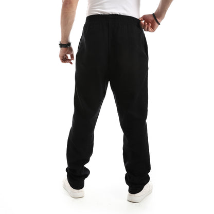 Plain White Elastic Waist Chic Pants