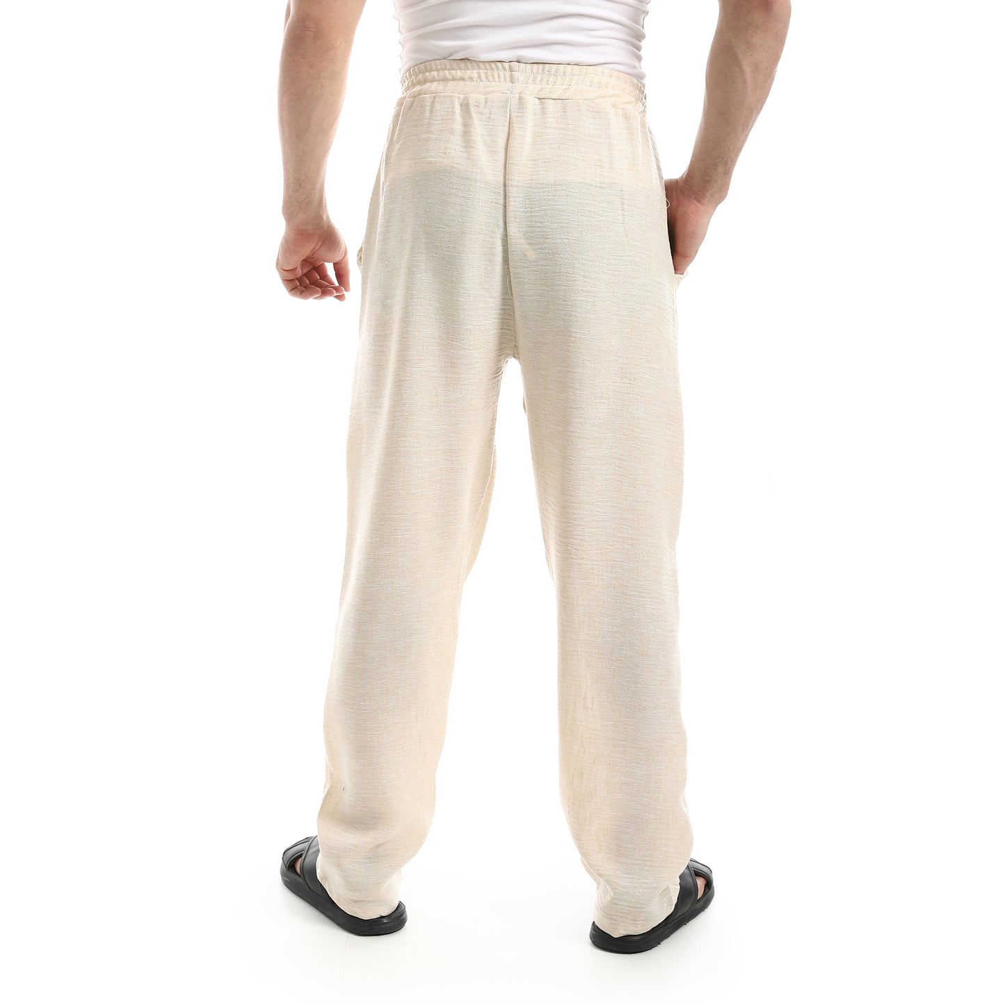 Slash Pockets Linen Pants