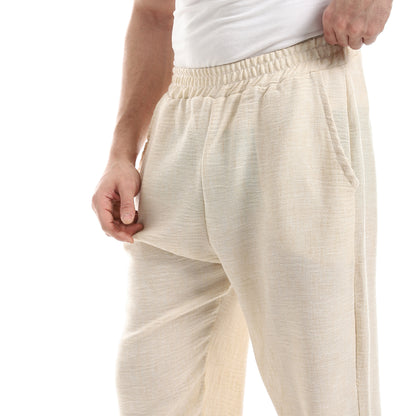 Slash Pockets Linen Pants