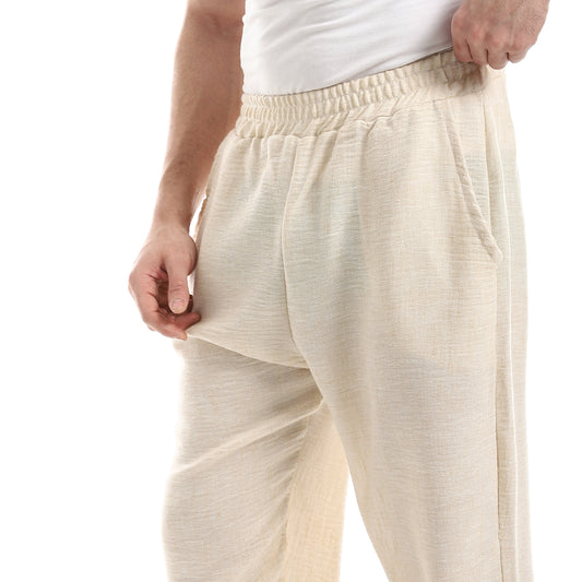 Slash Pockets Linen Pants