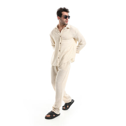 Slash Pockets Linen Pants