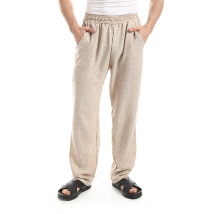 Slash Pockets Linen Pants