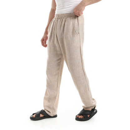 Slash Pockets Linen Pants