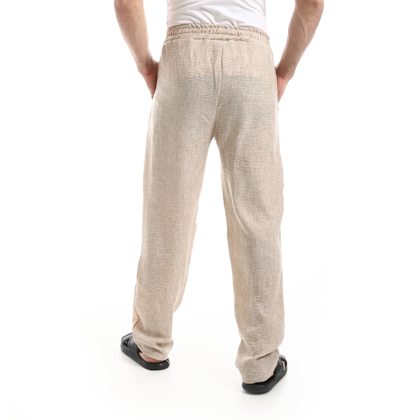 Slash Pockets Linen Pants