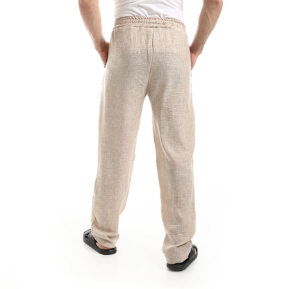 Slash Pockets Linen Pants