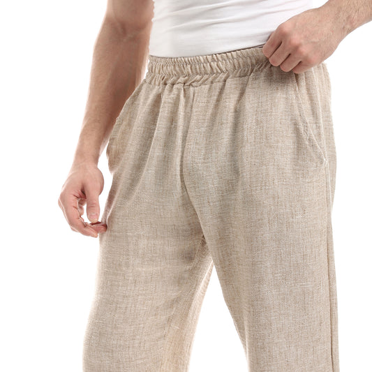 Slash Pockets Linen Pants