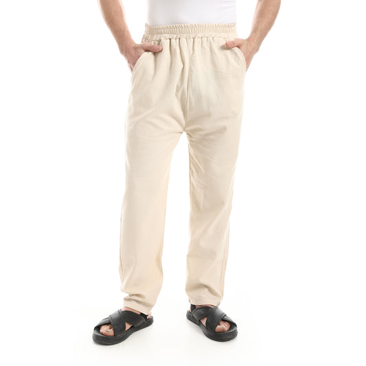 Elastic Waist Comfy Linen Pants