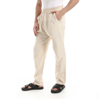 Elastic Waist Comfy Linen Pants