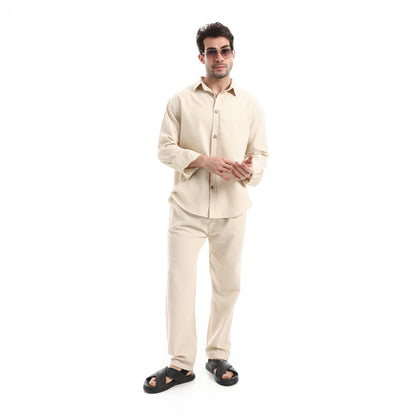 Elastic Waist Comfy Linen Pants