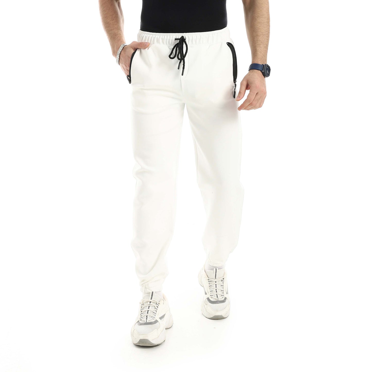 Soft Pants with Zipper Pocket and Elastic Cuffs