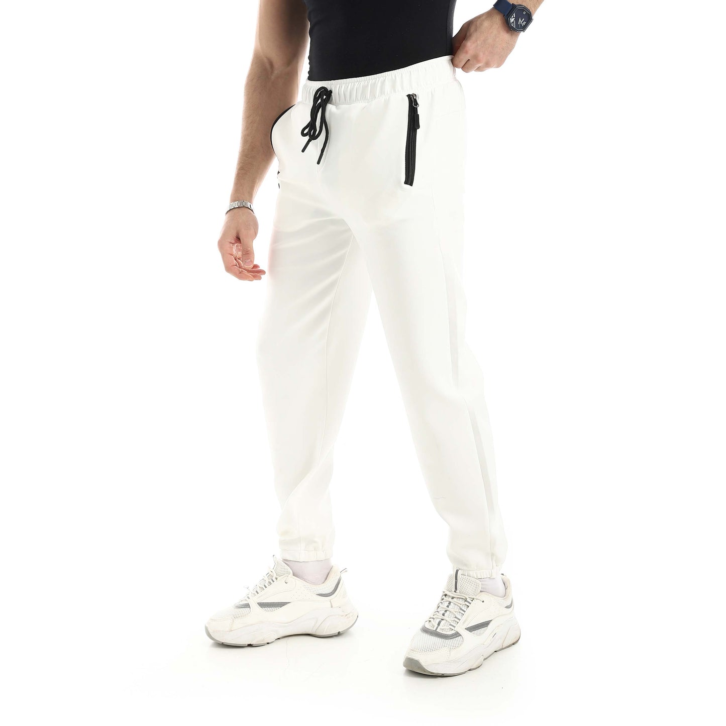 Soft Pants with Zipper Pocket and Elastic Cuffs