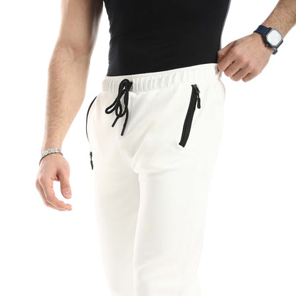 Soft Pants with Zipper Pocket and Elastic Cuffs