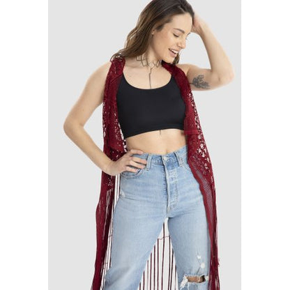 Mesh Cardigan - Marron.