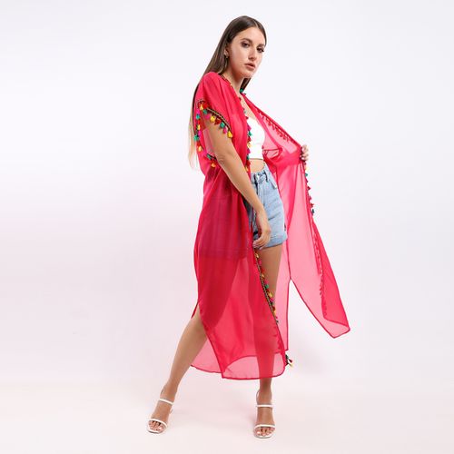 Tassels Summer Lace Cover Up With Side Slits