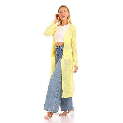 Jamila Women Self Patterned Open Neckline Long Cardigan