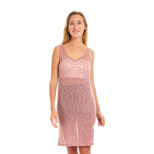 Jamila Women Side Slits Sleeveless Knitted Cover up