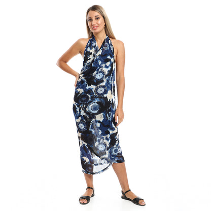 Jamila women self pattern round collar cover up