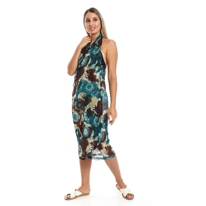 Jamila women self pattern round collar cover up