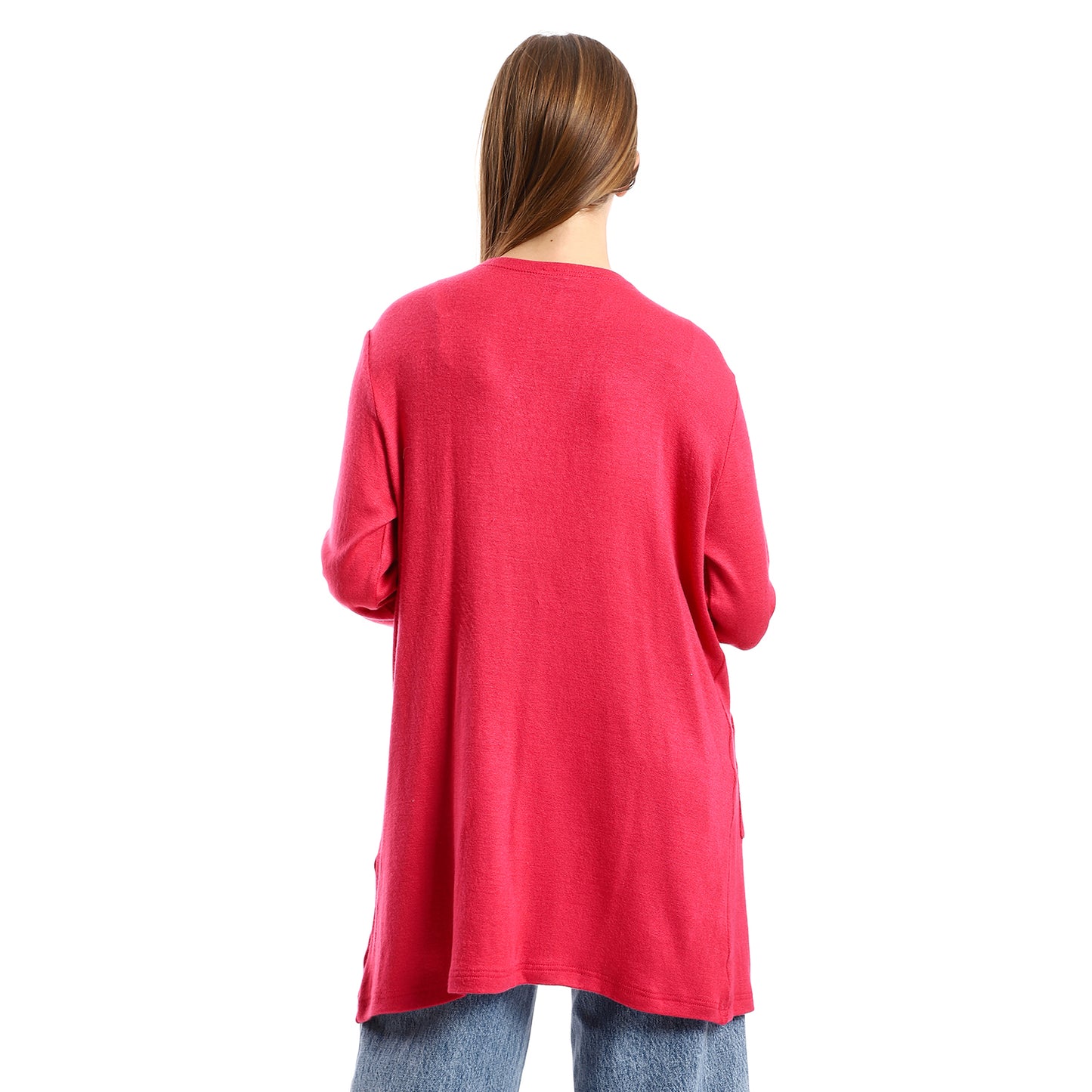 كارديجان جميلا نسائي بأكمام طويلة وجيوب أمامية سفلية