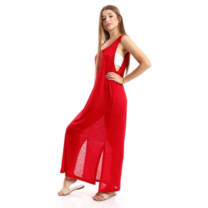 Jamila women round collar cover up with side slits