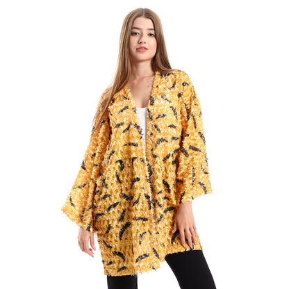Jamila women eyelash long sleeves kimono