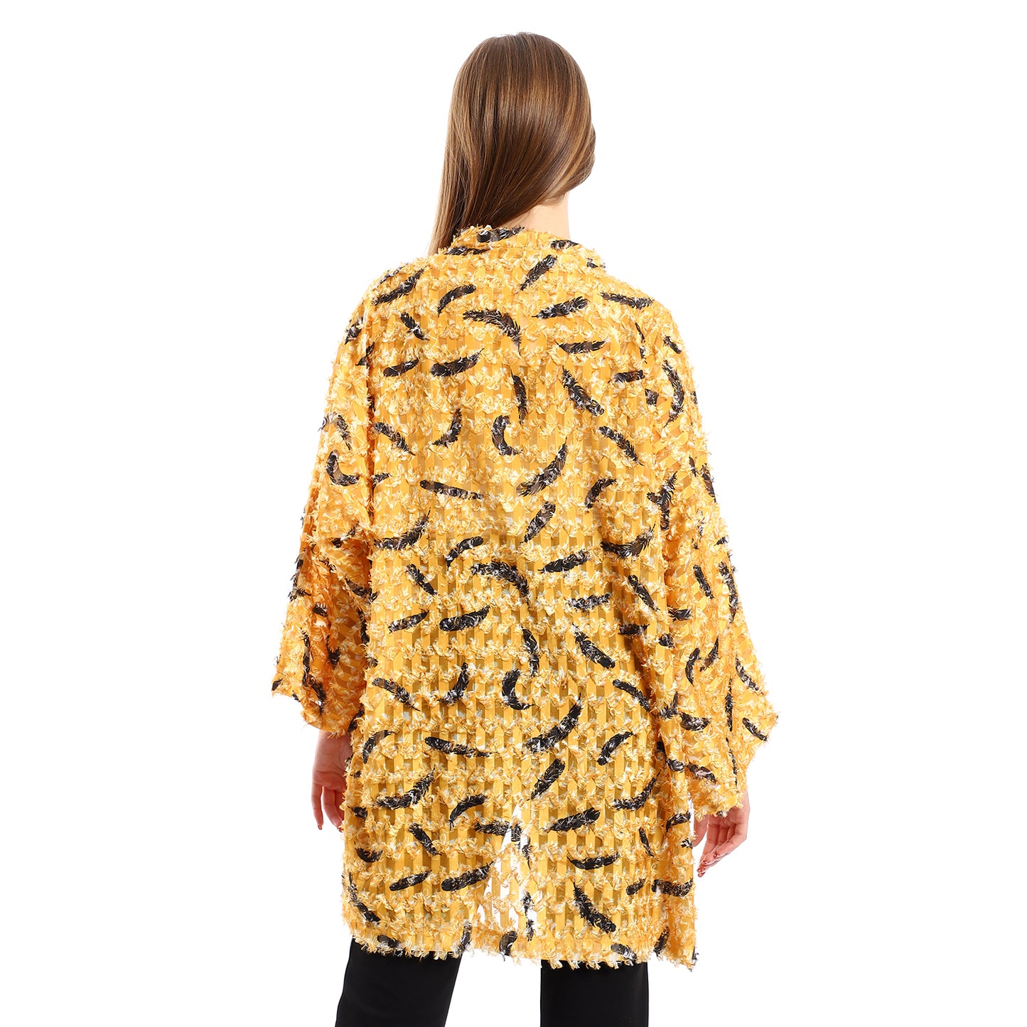 Jamila women eyelash long sleeves kimono