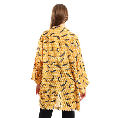 Jamila women eyelash long sleeves kimono