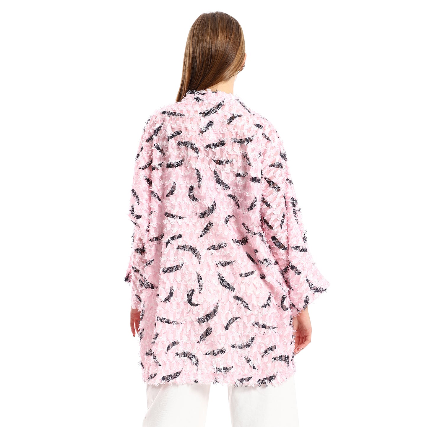 Jamila women eyelash long sleeves kimono