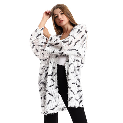 Jamila women eyelash long sleeves kimono
