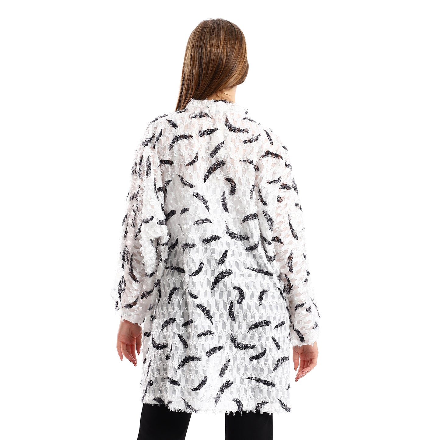 Jamila women eyelash long sleeves kimono