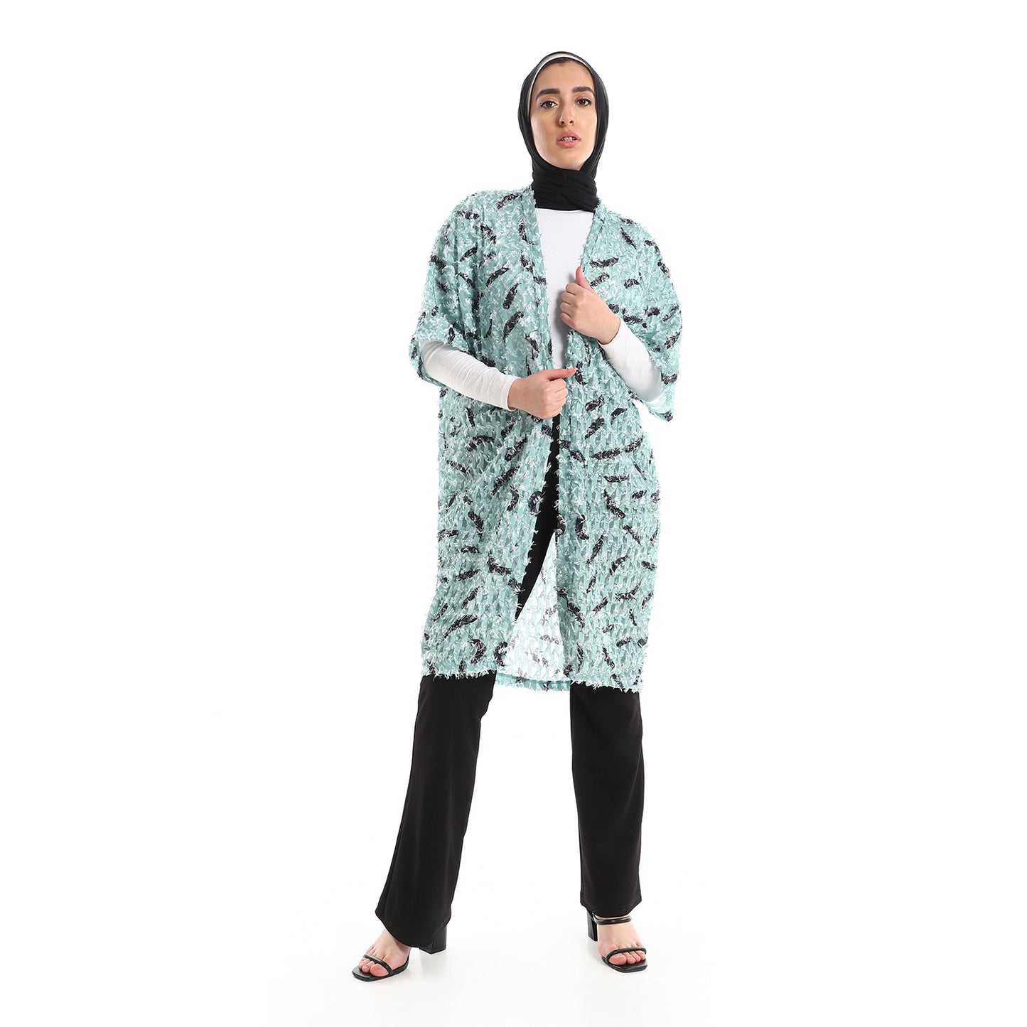 Jamila Women Eyelash Open Neckline Long