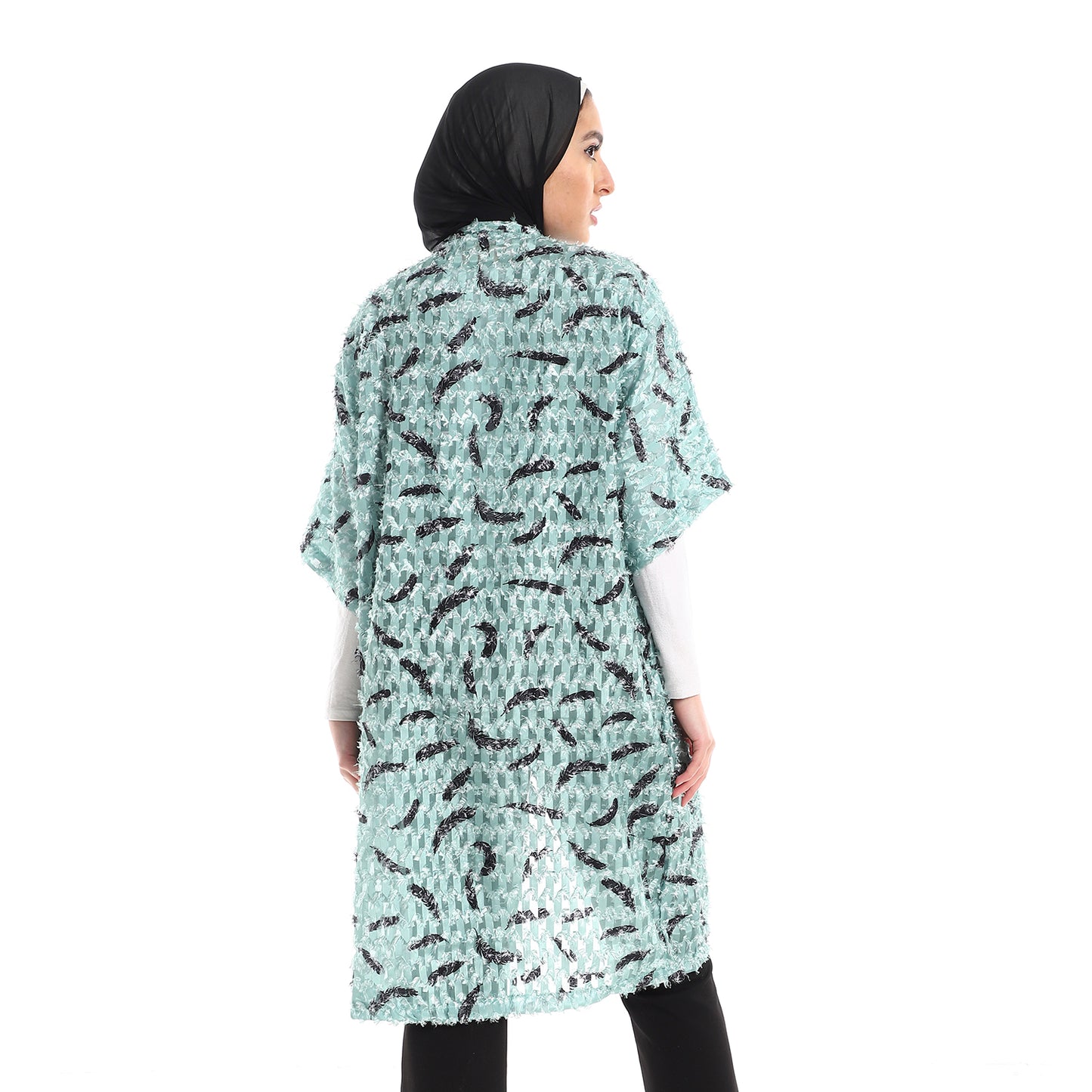 Jamila Women Eyelash Open Neckline Long