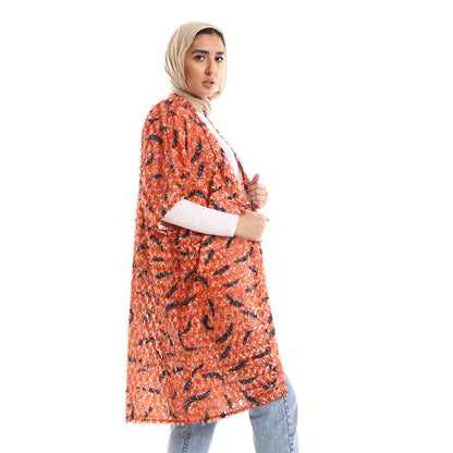 Jamila Women Eyelash Open Neckline Long