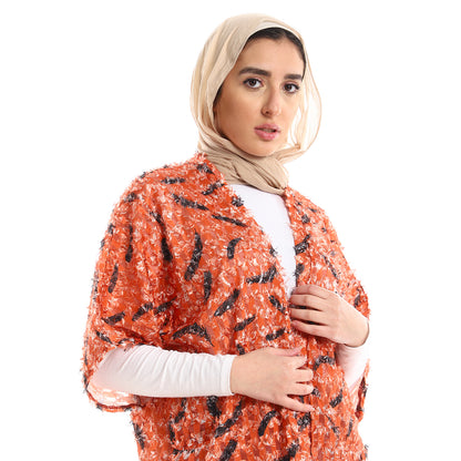 Jamila Women Eyelash Open Neckline Long