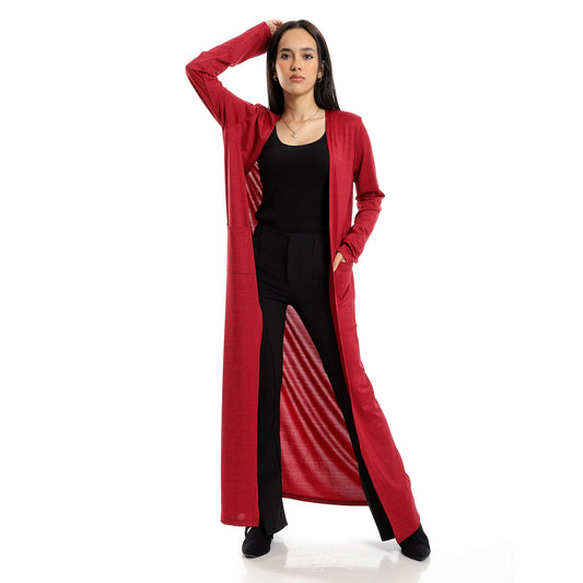 Open Neckline Long Cardigan