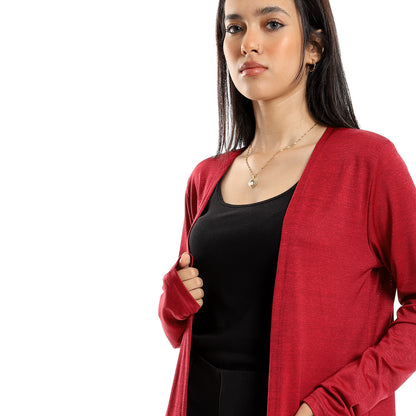 كارديجان طويل مفتوح الرقبة
