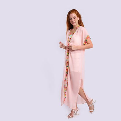 Tassels Summer Solid Lace Cover Up With Side Slits