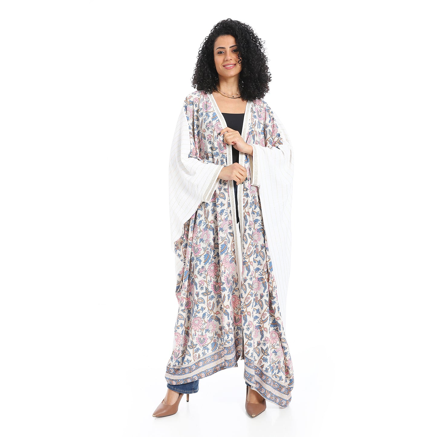 Plain back patterned women's cardigan