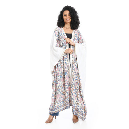 Plain back patterned women's cardigan