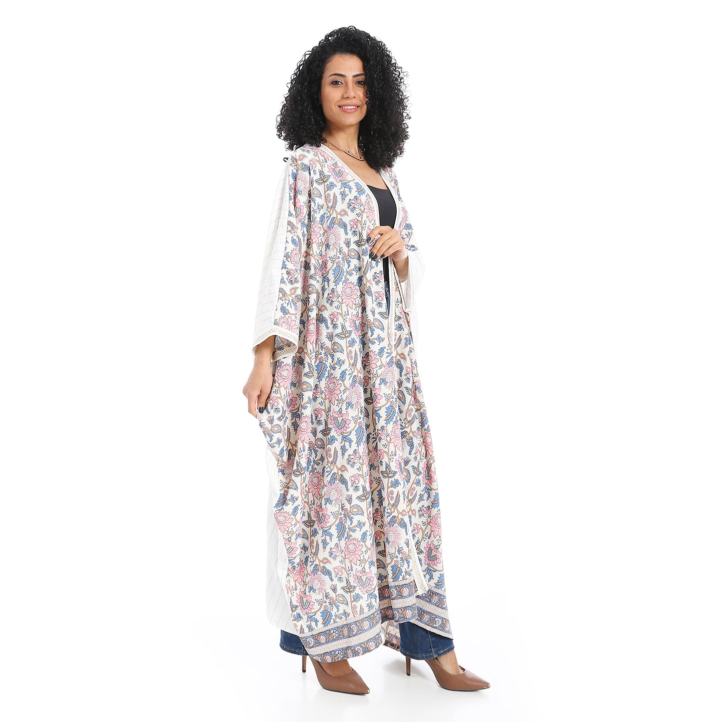Plain back patterned women's cardigan