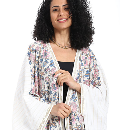 Plain back patterned women's cardigan