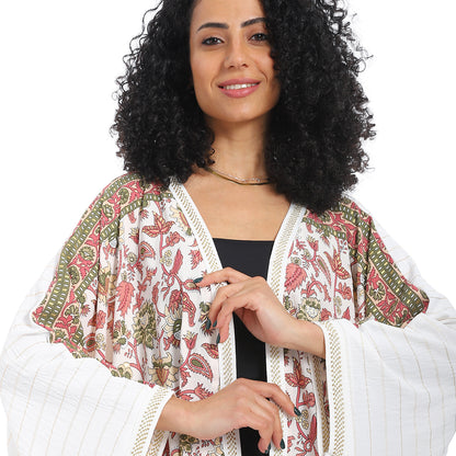 Plain back patterned women's cardigan