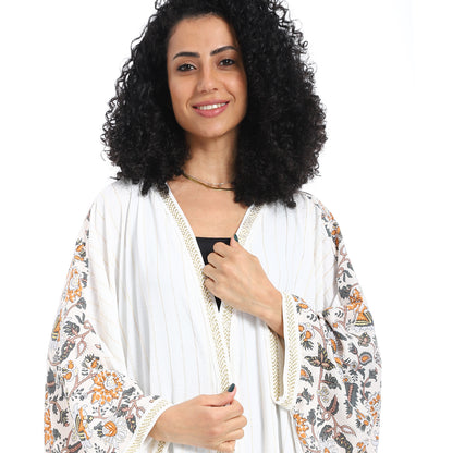 Plain chest patterned women's cardigan