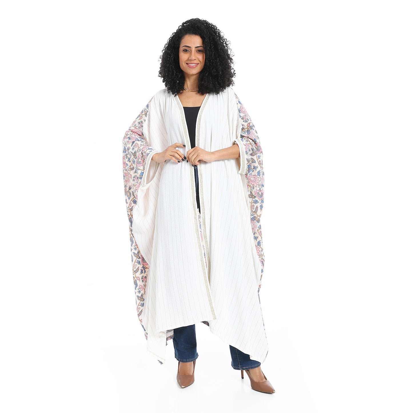 Plain chest patterned women's cardigan