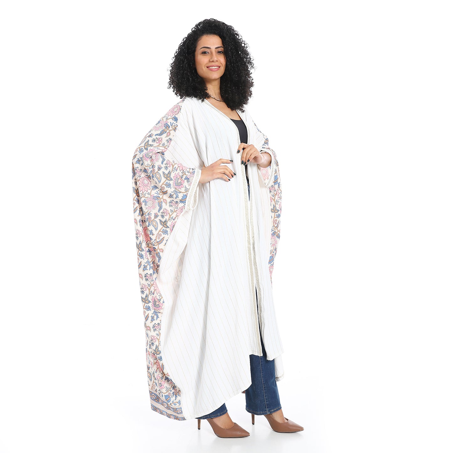 Plain chest patterned women's cardigan