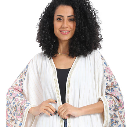 Plain chest patterned women's cardigan