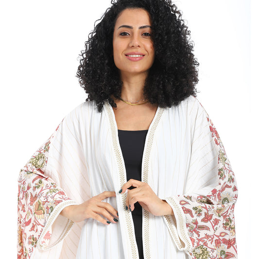 Plain chest patterned women's cardigan
