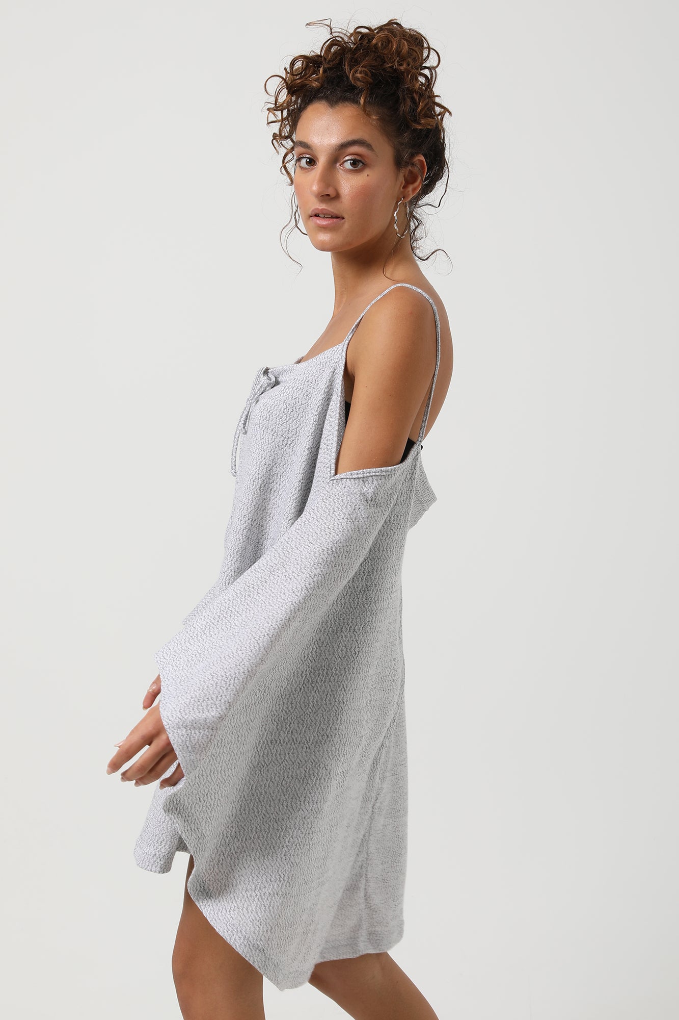 Spaghetti Straps Cover Up - Light Grey